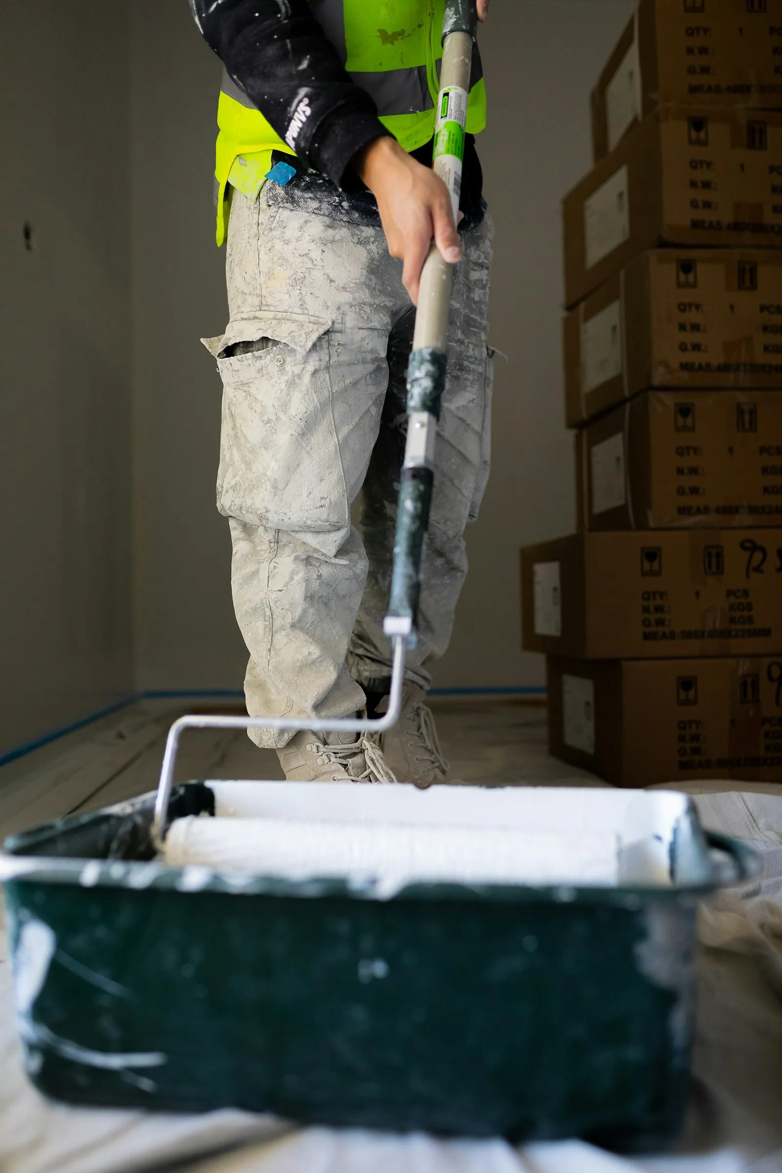 Application de peinture au rouleau